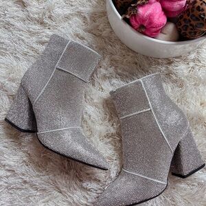 Elegant Silver Ankle Boots